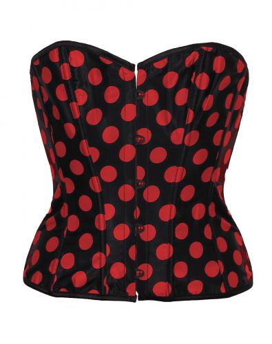 corset kawaii ronds rouge sur noir
