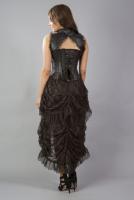 Robe longue Isabella asymtrique marron en dentelle Burleska, steampunk lgant