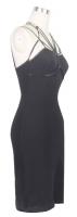 Black pencil dress with harness on the front, gothic punk witch Devil Fashion