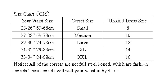 Size Chart - VETCOR729
