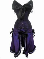 Burlesque corset black and purple satin
