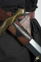 King sword holder - Black and brown leather, LaRPS medieval