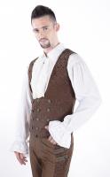 Brown jacquard vintage man pattern open front elegant steampunk