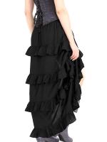 Jupe noire lgante burlesque gothique steampunk, rglable  l\'avant
