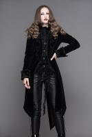 Veste femme en velours noir avec broderies, faux 2pcs, gothique lgant aristocrate