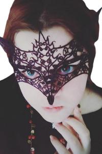 Venetian Gothic wolf fox black lace Mask, costume, elegant, masked ball