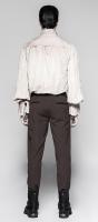 Pantalon marron homme rayures fines blanches, lgant aristocrate steampunk