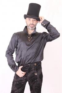 Gothic steampunk Hansel Black Chain Shirt