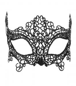 Venetian rigid black lace arabesques embroidery Mask, elegant gothic, masked ball