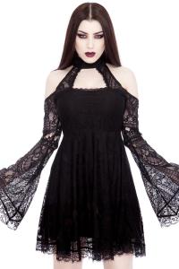 Bella Morte My Maiden Lace Dress with long and flared sleeves, KILLSTAR, nugoth