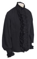 Black man shirt with frills and gear buttons, steampunk aristocrat RQBL