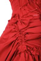 Long red and black dress with knots, lace and frilly, western aristocrat