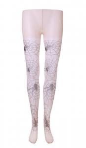 Transparent flesh color tights with spiders and spiderwebs, Gothic Halloween