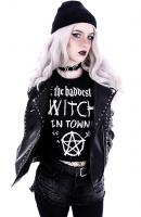 Crop top Tshirt noir ample the baddest witch in town, gothique nugoth restyle