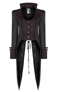 Red and black tailcoat Jacket with lace-up, elegant victorian Punk Rave
