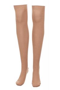 Coffee brown over knee over knee high socks with straight mesh, casual fashion schoolgirl