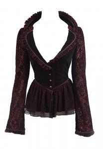 Vampiress red and black jacket Punk Rave Y-497, elegant gothic
