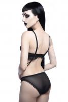 Culotte transparente en mousseline noire  froufrous, KILLSTAR lingerie sexy gothique