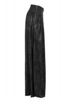 Pantalon vas noir effet jupe  large ceinture et boutons, gothique lgant, Punk Rave