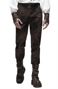Pantalon jeans marron et noir, laage au dos, lgant steampunk, Punk Rave
