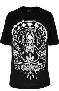 Black and white Chill Skeleton T-shirt, Restyle, gothic street witchy nugoth