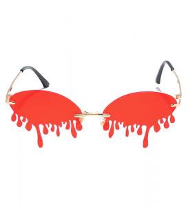 Red tears shape sunglasses lenses, rock nugoth fashion