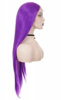 Perruque Front Lace longue violet lectrique lisse 70cm, cosplay