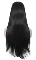 Black Long Straight Front Lace Wig 60cm, Fashion Cosplay