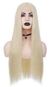 Long Straight Platinum blond Front Lace Wig 60cm, Fashion Cosplay