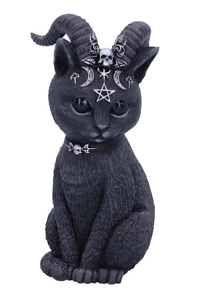 witchy gothique satanique Figurine chat satanique à cornes et symboles 11cm 