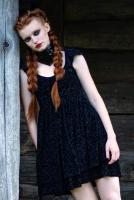 Black velvet baroque patterns dress, Susanna Sundress KILLSTAR, casual gothic