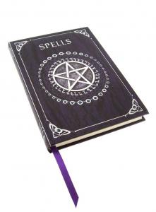 A5 purple and silver Spells writing notebook with pentagram, witchy wicca witch