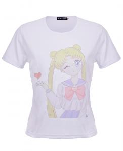 Wink I love you, white short-sleeved t-shirt, cute manga anime