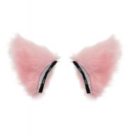 Barrettes oreilles de chat rose intrieur blanc, Kawaii mignon cosplay
