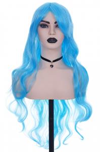 Light blue long wavy Wig 80cm, Cosplay