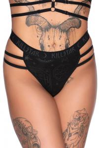 Hex Club black Panty with straps and occult pattern KILLSTAR