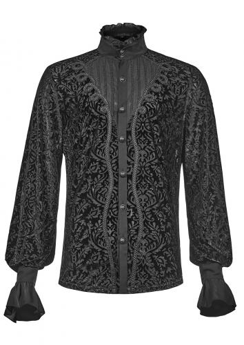 Black shirt with baroque patterns and decoration, vampire gothic, Punk Rave
