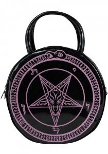 Hollographic black Baby Baphomet Handbag, KILLSTAR, occult goth