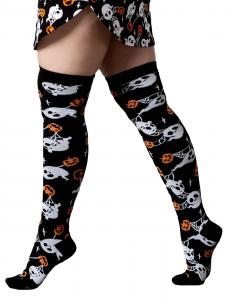 Haunted Pumpkin Knee-High Socks Killstar ghost and pumpkin halloween