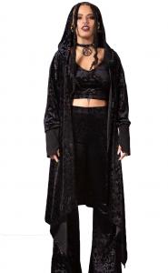 Veste Cardigan noire longue motif occulte KILLSTAR, goth witch