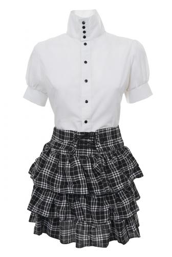 Scoolgirl outfit kawaii, gothic lolita, black and white checkboard