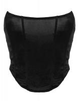 Haut bustier corset satin noir lastique, goth sexy