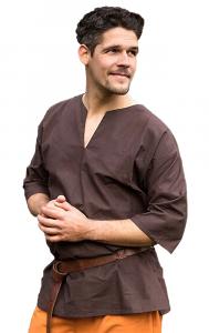 Brown tunic cotton shirt Medieval viking GN