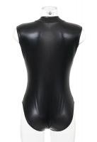 Body maillot de bain noir faux cuir  fermeture, sexy fetish goth cosplay