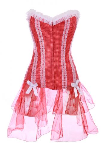 Pin up corset, red and white
