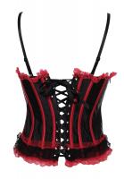 Black and red corset with shirring