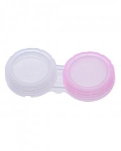 Lenses case pink and grey transparent