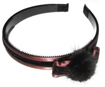 Brown and blackHeadband with ribbon