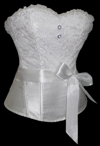 White lace corset with belt