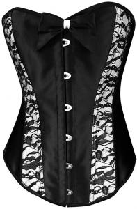 Black ans White Corset nwith lace and bows